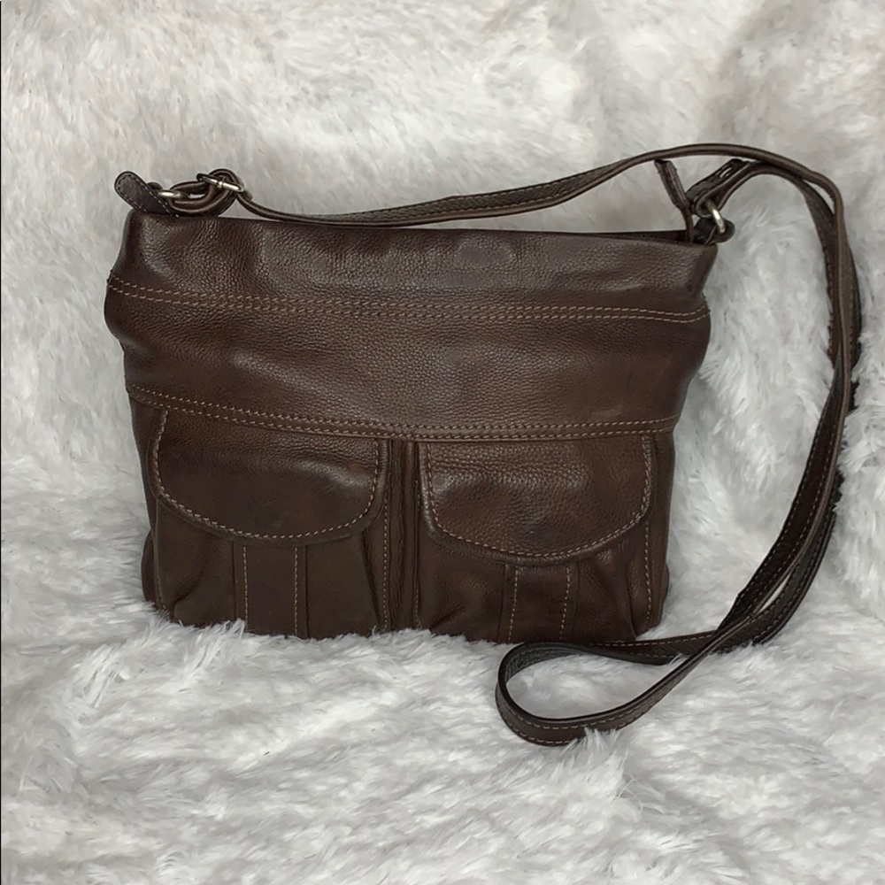 FOSSIL brown crossbody leather bag
